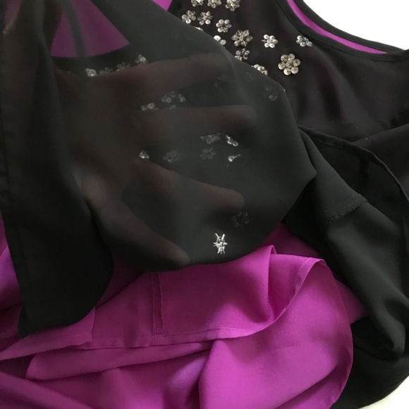 LANE BRYANT Sequined Sleeveless Blouse Tank Top Black Purple Plus Size 24 2X - Picture 16 of 16